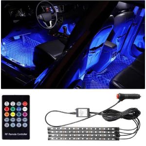 Car LED lights, Automotive Neon lights, Ambient lighting, 72 LEDs, Sound-Activated And Remote-Controlled, 12V Colored light Strip