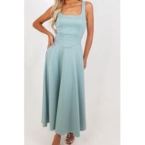 SHEIN Ladies Long Dress(Light Green) - Size- 40/42