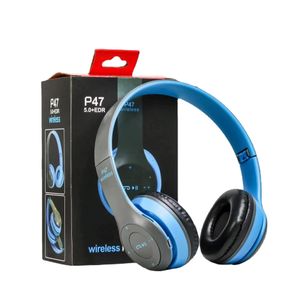 P47 Rechargeable Bluetooth Ear Headphones-Blue 