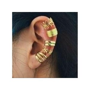 Set Of 5 Holeless Alloy Earrings