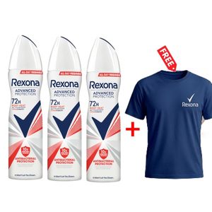 Rexona 72Hrs Antibact Protect Women Antiperspirants Spray - 200ml + Rexona Branded T-Shirt Free