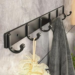 The modern black aluminum wall mounted coat hook is perfect for holding towels, bath towels, coats and clothes in the bathroom