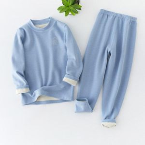 Girls' velvet underwear set, thickened children's autumn clothes and autumn  pants, winter thermal underwear and pajamas