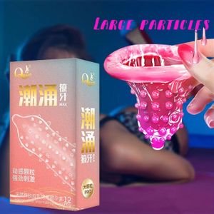 Others 12pcs G Spot Climax Condoms For Men Adult Supplies Super Big Spikes Lubricated Penis Sleeve Vaginal Stimulation Condoms Sex toys 