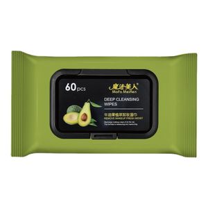 Avocado plant extract makeup remover wipes (60 puffs)