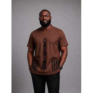 Afrikhadi Men’s shirt - Brown