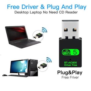 600Mbps USB WiFi 5 Network Bluetooth Adapter  Dual Band 2.4/ 5GHz  Wireless Receiver DRIVER FREE