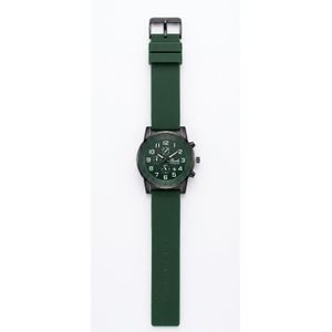 Baole Men's Military Chronograph Analog Watch - Green Dial & Dark Green Silicone Strap