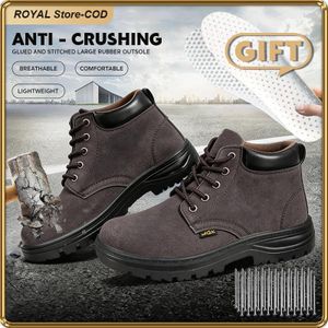 ASHION Steel-Toe Safety Work Boots For Men & Women - Anti-Slip, Waterproof, Durable