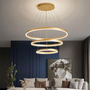 Rt Stylish 3 Step Golden Crystal Hanging Chandelier - 3 Color Changeable 