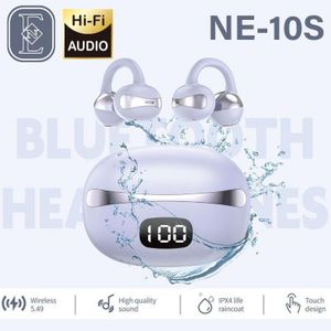 Ear Clip Headset 5.5 Wireless Bluetooth Headphones – Hi-Fi Stereo Sound, LED Digital Display, Ear Hook Design, IPX4 Waterproof