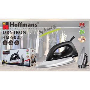 Hoffmans Dry Iron 1200W with Non-Stick Soleplate & Adjustable Temperature Control – HM-9035 - Black