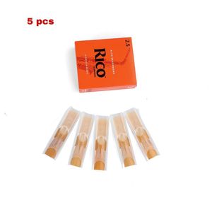 5 Pcs D'Addario Rico Alto Saxophone Reeds, Strength 2.5,- Brown