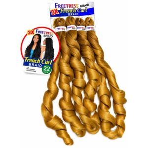 FreeTress 3X French Curl Braid 22 Inch - Color 4Gold Warm Blonde