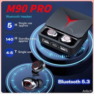 Anfach M90 Pro TWS Gaming Earbuds - Long Battery Life with Power Bank- LED Display & Crystal Clear Calls