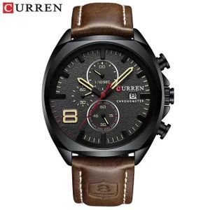Curren 8324 Men’s Chronograph Watch – Leather Strap – Waterproof – Brown