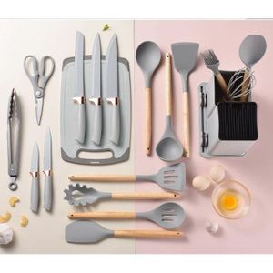 Luxury 19pcs Silicone Laddle- Grey