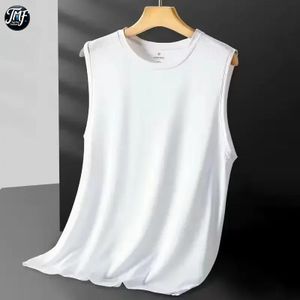 TMF Men's Ice Silk Mesh Vest Lightweight Sports Summer Wear Sleeveless T-shirt Tank Top Casual  Outerwear-white