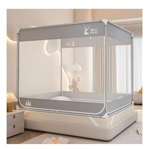 AD Four Corner Mosquito Net Canopy For Queen Size Bed - Multicolour