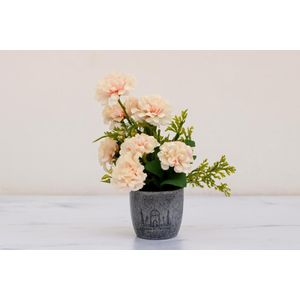 Artificial Plant Flower in Pot - Peach & Green