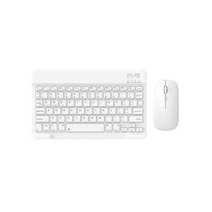 Wireless Keyboard and Mouse Combo 10-inch Rechargeable Mouse Keyboard Set - White