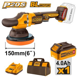 Ingco APLI20151 Cordless Polisher - Brown & Yellow
