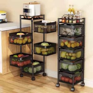 5 Tier Rotating Multipurpose Storage Rack/Organizers - Black