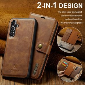 DG Ming (2in1) Phone Case, Compatible With Galaxy A55 Phone, Magnetic Detachable Flip Leather Phone Case With Wallet - Brown 