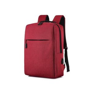 Large Capacity Backpack Unisex Korean Style Outdoor Travel Oxford Cloth Dual Shoulder Bag with USB Port (W11.0 x D4.7 x H16.1)inch - Red