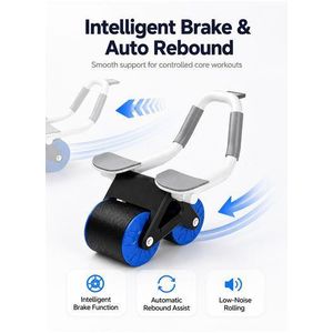 Automatic Rebound Abdominal Muscle Ab Roller Trainer Wheel - Blue