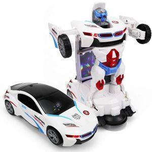 Deformation Robot Light up Music Vehicle Electric Police Car Deformation Toy Car