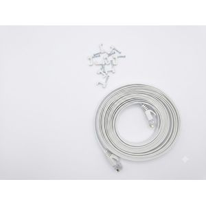 Flat High-speed performance CAT6 Ethernet Cable WITH FREE Clips/ Network Cable for Router, Computer, Smart TV, Gaming  - 5meter long