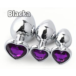 Blacka Anal Sex Toys Metal Anal Plug,3 Pieces Unisex Masturbation Anal Dilator Adult Toys, Alternative Anal Toys, Metal Anal Plug