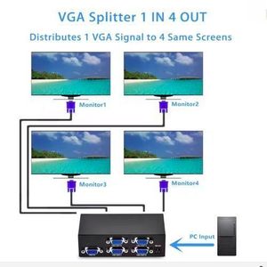 4 Port VGA Splitter 1 in 4 – Black