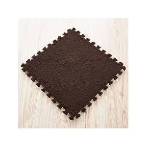 Fluffy Interlocking/Puzzle Carpet (30Pcs) - Brown