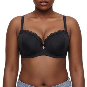 Binnys Black Bra,Satisfaction Guaranteed, Water-Soluble Trim, Fixed Cup, Dazzling Rhinestone Pendant, Adjustable Straps, Women's Vacation T-Shirt Bra 