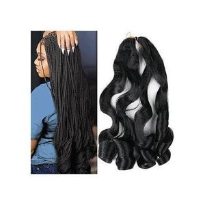 Union Three French Curly Braiding Hair Bundle Non-Human-24 inches