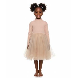 Elegant Kids Tulle Dress Nude Pink