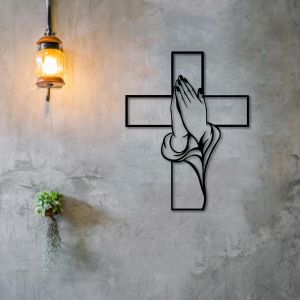 praying hands design, indoor and outdoor wrought iron sculpture