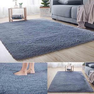 Modern Fluffy Livingroom Center Rug Bedroom Carpets - 160 x 230cm - Violet