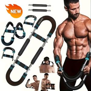 Other U-shaped multi-functional adjustable arm trainer, forearm strength trainer, chest exercise equipment, adjustable spring exercise bar, portable spring resistance band, two resistance levels, comfortable grip, detachable design, home fitness equipment.