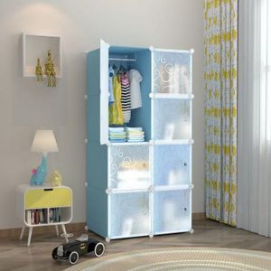 8 Cubes Plastic Wardrobe -Blue