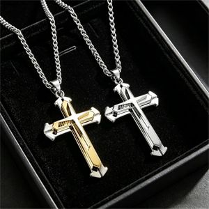 ASCENT Double-Layer Cross Couple Pendant Set – Vintage Luxe Design, Valentine Gift for Men Women,Anniversary Gift Cross Matching Necklace for Couples