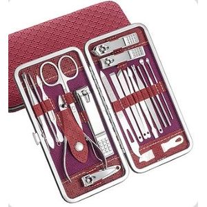 BTIZTLLA New 19-piece nail clipper set, including beveled nail clippers, pedicure tools, ear cleaners, and manicuring set