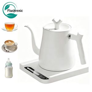 Flushrenic Multi functional electric kettle, stainless steel material, coffee brewing,easy to clean, with automatic closing and boiling protection function, stainless steel teapot, capacity of 1 liter