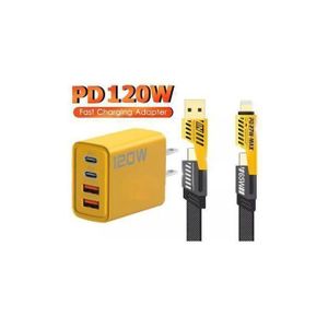120W SUPER FAST TYPE-C TO TYPE-C CHARGER Yellow