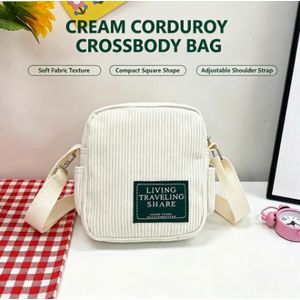 Women's bag, corduroy crossbody bag, women's bag, handbag - White