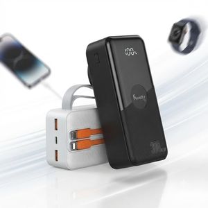 Ultra High Capacity 30000mah Power Bank 22 5w Fast Charging Power Bank Charger With Built In Cables Dual USB & Type C  Power Bank For Android Phone And Iphone Power Bank