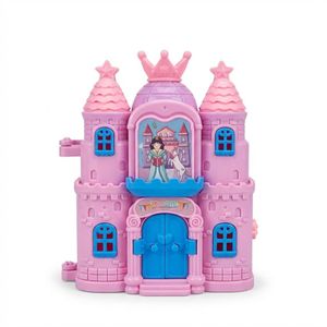 STY Children Dollhouse Toy Kitchen Playset Pink Castle Dollhouse Kitchen Toy for Kids 3+