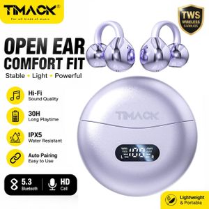 Timack Wireless Earbuds Ear Clip Earpods Bluetooth Earphone With LED Display Sport Headset HiFi Stereo